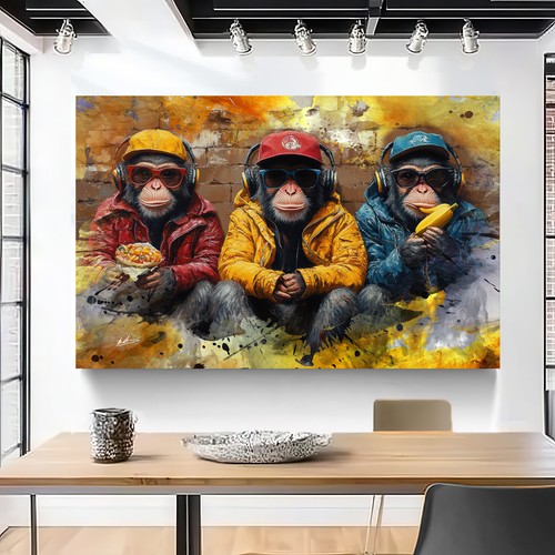 Leinwand bild affen mit - bild,