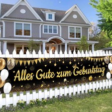 Geburtstagsbanner schwarz gold - geburtstagsbanner,