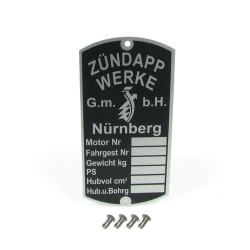 Typenschild mit kerbnagel - typenschild, x