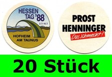 20 Stück Bierdeckel Henninger Frankfurt Hessentag 1988 Hofheim Taunus