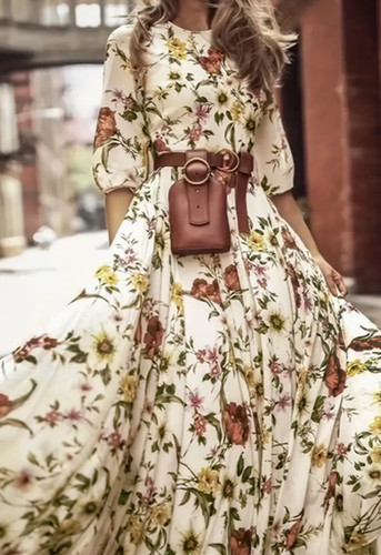 Kleid mit rundhalsausschnitt - kleid,