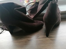 NEU!!! Mode von Heine Damen Schuhe Stiefel Blockabsatz aus Leder braun Gr 6