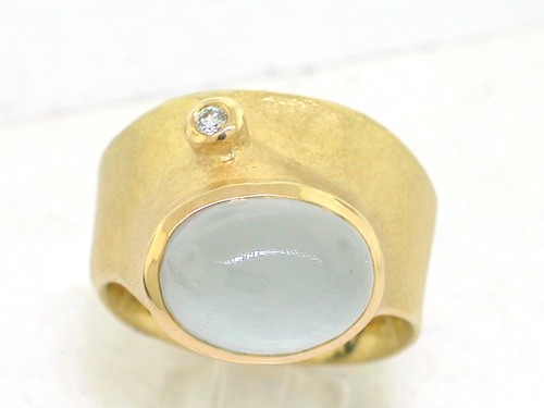Aquamarin ring 750 gelbgold - aquamarin,