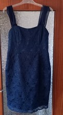 Swing Kleid Cocktailkleid / Abi Spitze Blau Gr. 40 w. NEU