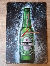 Blechschild Uhr Heineken 20x20