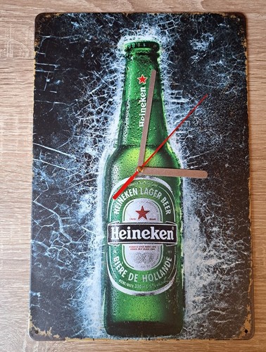 Blechschild uhr heineken 20x20 - heineken,