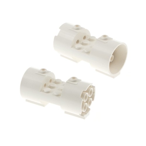 Lego zylinder 3x6x2 weiß - 2x,