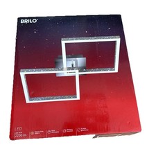 LED Deckenleuchte Chrom 52x52cm 18W 2200lm warmweiß Glitzereffekt 3-Step-Dimmbar