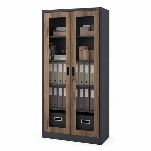 Metallschrank mit glasvitrine - mit,