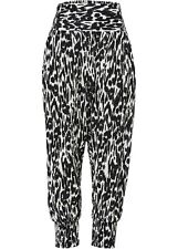 Gemusterte Haremshose Gr 36 Schwarz/Weiß Bedruckt Damen Pants Freizeit-Hose Neu*