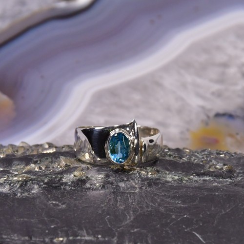 Blau topas ring 925er silber - blau,