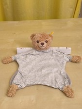 Steiff Schmusetuch Kuscheltuch Bär in grau weiß gestreift Schnuffeltuch braun 