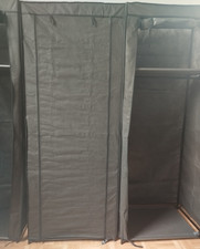 Kleider Schrank Wardrobe Aufbewahrung JYSK dunkelgrau Stahl Polyester 60x150 cm