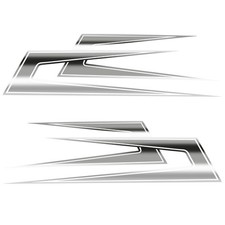 2er Set LKW Zacken Aufkleber