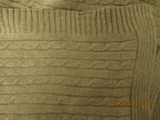 Decke braun Zopf Muster 190 x 135 Kuscheldecke Tagesdecke Strick Wohndecke Plaid