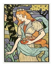 Jugendstil Blumen Wandkunst