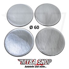 4x Silikon Aufkleber für Nabenkappen ∅= 60mm Embleme Sticker | Silber