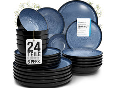 Steingut Geschirrset 6