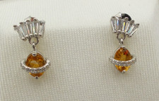 Citrinn - Ohrringe,  Ohrstecker, Ohrhänger     Sterlingsilber 925