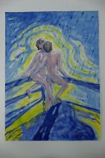 Wilhelm Klußmann Aquarell 1996 sign. Höhepunkt. Im Zenit d. Liebe 65x47cm N-1963