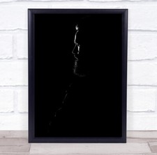 Portrait Outline Dark Low Key Low-Key Mann Bart Profil hell Wandkunstdruck