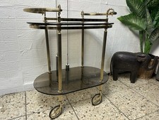 Teewagen Barwagen- Service Wagen  Glas - Messing  Tisch auf Rollen 2 Ebenen
