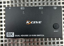 kceve DUAL HD/USB 3.0 KVM Switch : KC-KVM8202 : gebraucht, in TOP-Zustand