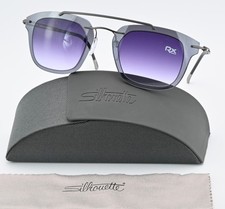 SILHOUETTE Sonnenbrille 8690 60 6235 Titan RX Able Pilot Viereck Graublau Leicht