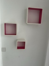 3er Set Wandregal Bücherregal MDF Holz Lounge Cube CD Regal Hängeregal #177