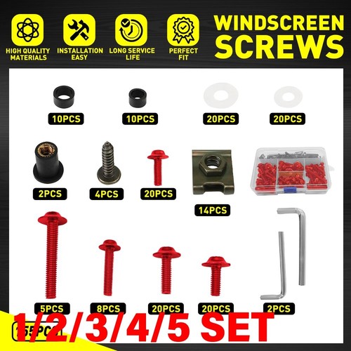 Red fairing bolts - red,