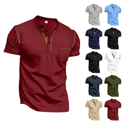 Herren henley shirt kurzarm - henley,