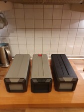 3×Posso Media Box M  Für Jeweils 13 CDs Mit 2 Verbindungsclips/2×grau/1×schwarz