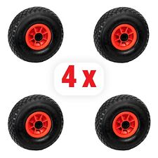 Grafner 4x Bollerwagen Reifen Sackkarre Rad Vollgummi 3.00-4 Sackkarre FlatFree