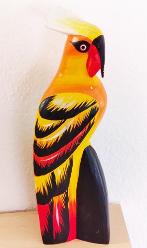 Papagei ware holzfigur - papagei, -b-