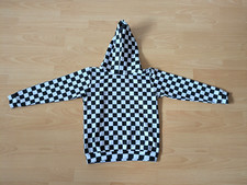 Hoodie für Kinder, kariert, schwarz-weiß, 9-10 Jahre, Kapuze