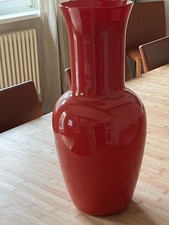 Rote Murano Glas Opalvase von Paolo Venini 