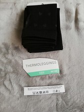 Thermoleggins Leggings 98 / 104 Schwarz Muster Gemustert Herzen