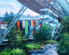 Ölgemälde "Schwebebahn" LW