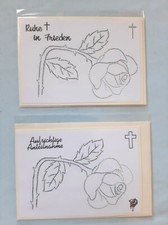 2 Grußkarten FADENGRAFIK mit Umschlag * Trauer * Trauerkarte