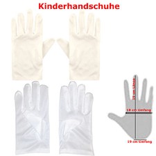 1 Paar Kinderhandschuhe weiß 19 cm Umfang Handschuhe weiss Kinder Fasching