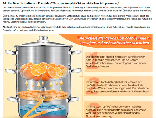 16l dampfentsafter edelstahl - 16l, dampfentsafter,