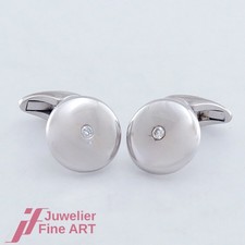 WEMPE - Manschettenknöpfe - 2 Diamanten ges. ca. 0,11ct - 18K/750 Weißgold