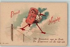 13162823 - Neujahr Klapperstorch Baby AK Storch 1899