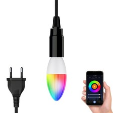 Textilkabel LEHA mit Stecker und Schalter, schwarz, 3m, inkl. Smart Home RGBW