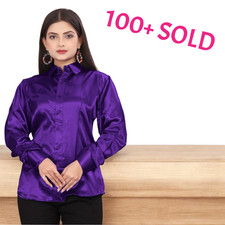 Langarm Satin Button Down Hemd