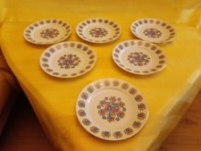6x Kuchenteller cp VEB Lettin Porzellan