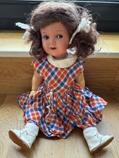 Antike Puppe mit Kleid, Unterwäsche, Strümpfen und Schuhen Größe ca. 45 cm