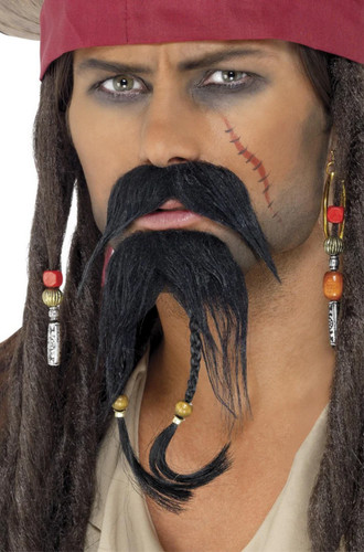 Piraten bart set braun - piraten,