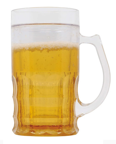 Bierkrug mit scherzbier als - mit,