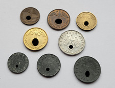 3. Reich: 8 Kleinmünzen / Kursmünzen 1-50 Pfennig HK Münzsatz